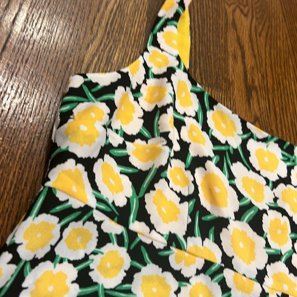 DIANE VON FURSTENBERG Mini Floral Yellow Chiffon Shift 70’s Dress NWT Sz 12 / L - Picture 6 of 16